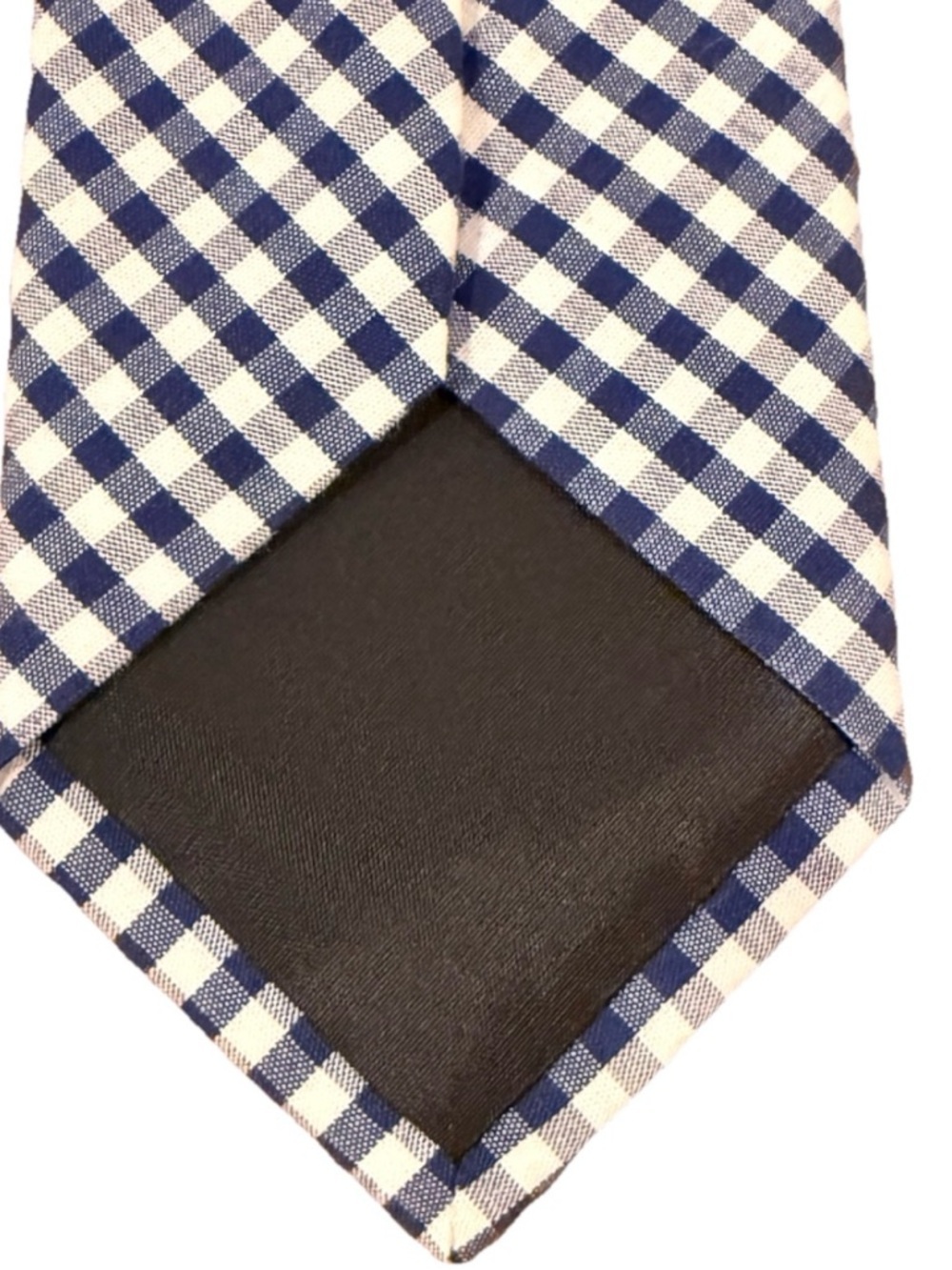 J.Crew The Cotton Tie Navy White Gingham Check 100% Cotton Mens - Picture 4 of 7